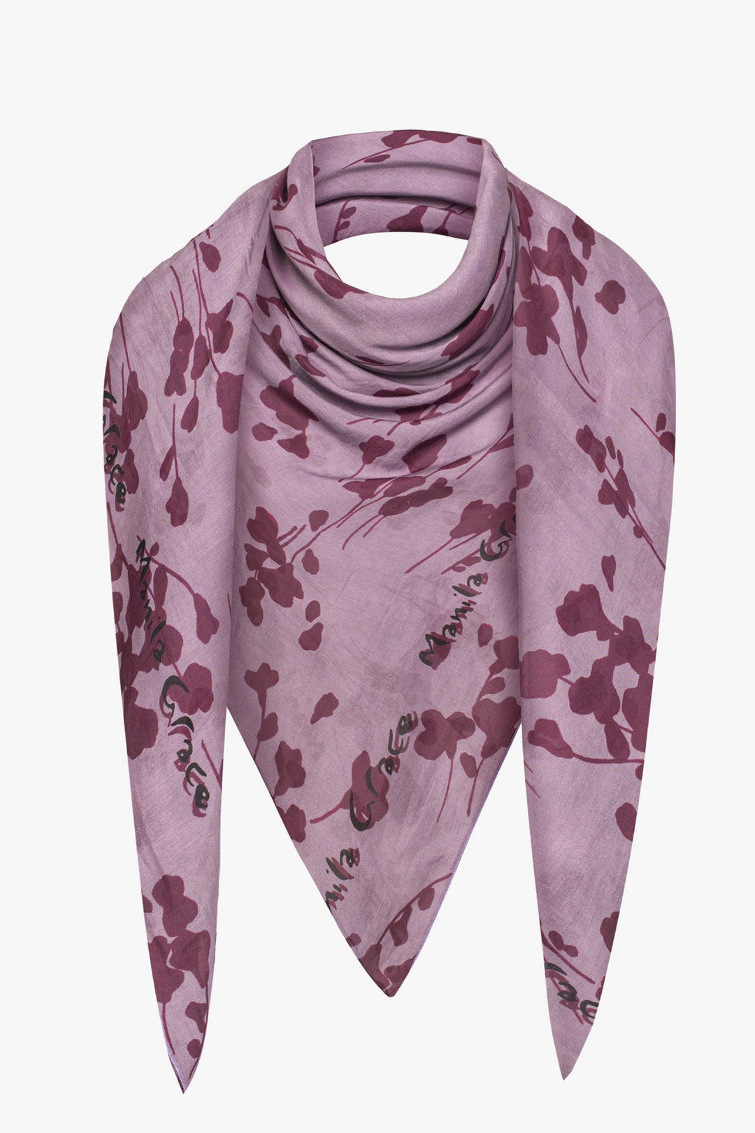 Manila Grace Foulard Signature Manila Grace In Cotone e Seta F612CS UVA