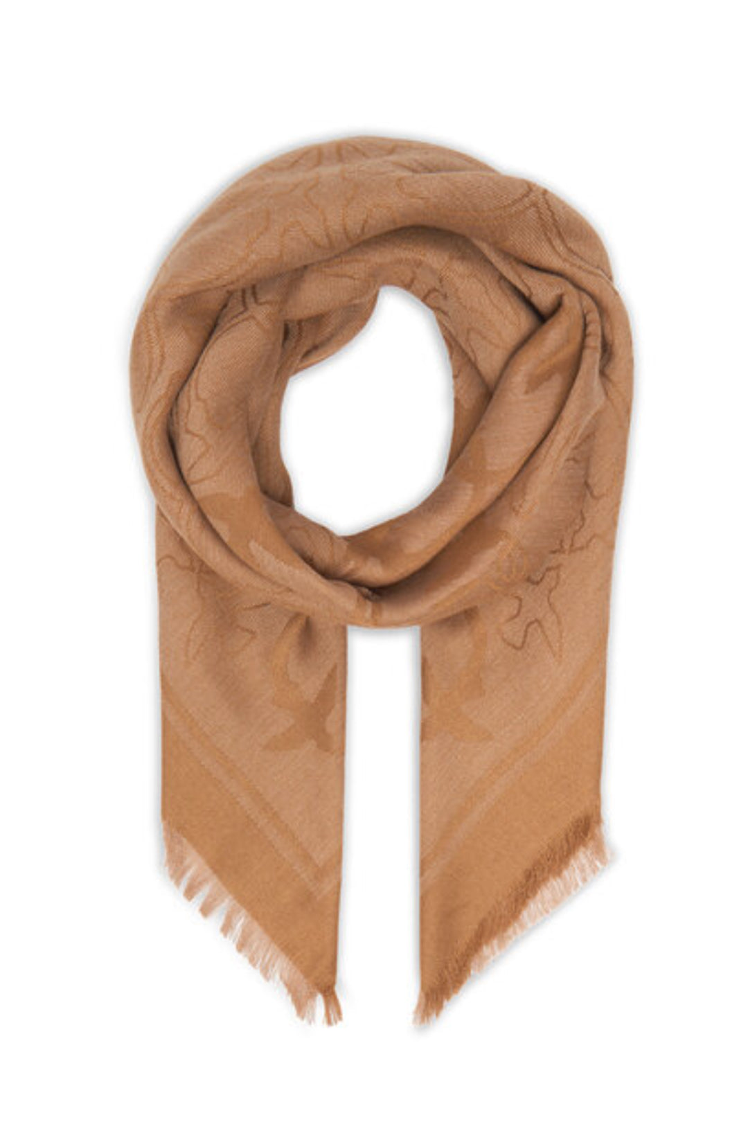 Pinko Foulard con stampa love birds e frange 106017 A2ZH C65 BEIGE - INCENSO