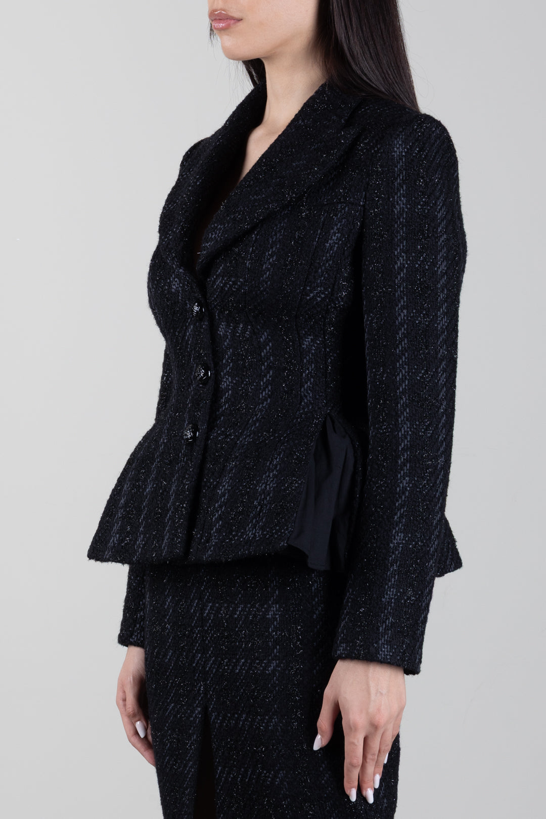Chaqueta de tweed con silueta de ánfora