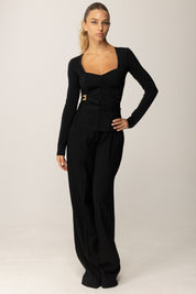 Elisabetta Franchi Giacca Corsetteria In Tessuto Bielastico GI16056E2 NERO