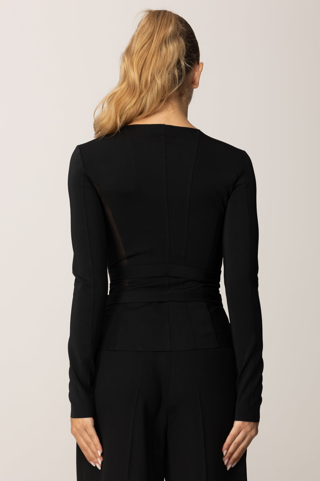 Elisabetta Franchi Giacca Corsetteria In Tessuto Bielastico GI16056E2 NERO