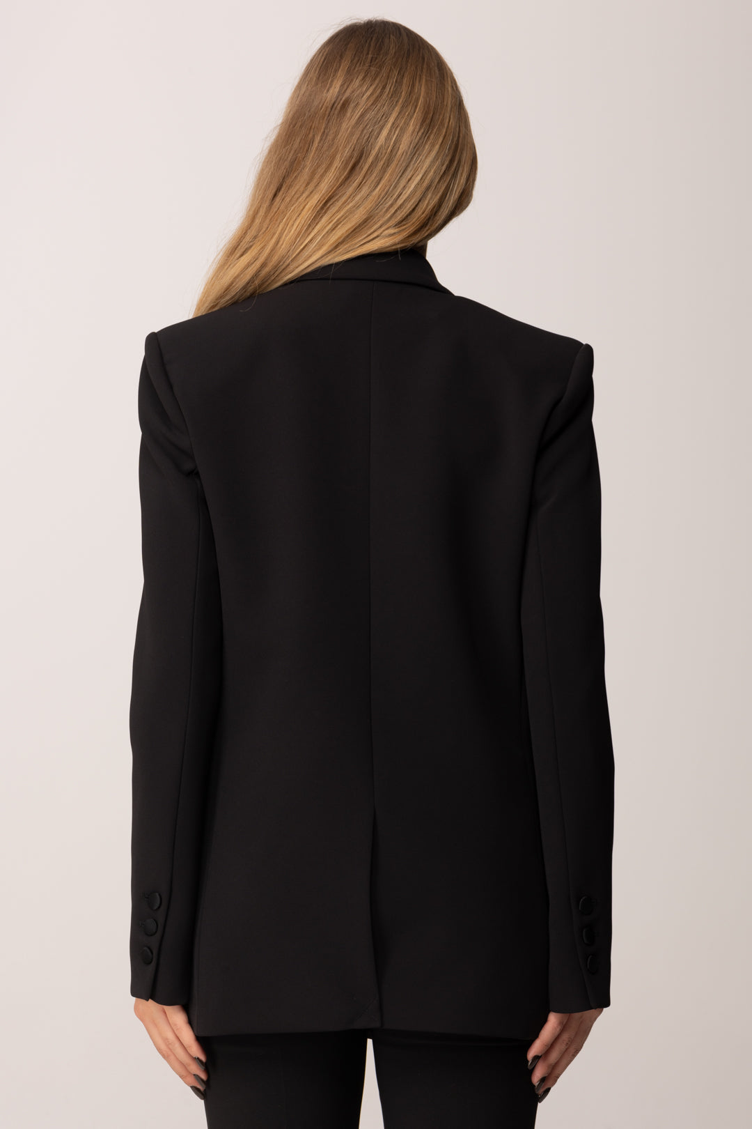 Elisabetta Franchi Giacca Doppiopetto con Dettagli In Raso NERO GI19658E2