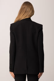 Elisabetta Franchi Giacca Doppiopetto con Dettagli In Raso NERO GI19658E2
