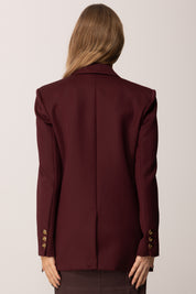 Elisabetta Franchi Giacca Doppiopetto con Taschino e Pochette GI18957E2 MERLOT