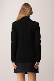 Elisabetta Franchi Giacca In Maglia Doppio Petto con Ricamo Ef MK52S57E2 NERO