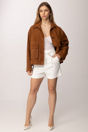 Aniye By Giacca Janis Over In Suede 185082 COGNAC