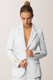 Elisabetta Franchi Giacca Monopetto con Accessorio Gioiello con Logo GI17556E2 STARLIGHT