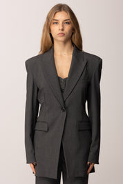 Pinko Giacca Monopetto con Arricciatura Sul Retro 106097 A2ZT I90