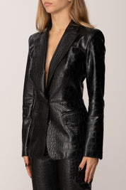 Elisabetta Franchi Giacca Monopetto con Stampa Cocco GI19158E2 NERO