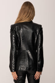 Elisabetta Franchi Giacca Monopetto con Stampa Cocco GI19158E2 NERO