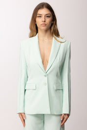 Patrizia Pepe Giacca Slim In Crêpe Sablé con Taglio Sartoriale 2S1554 A411 LIGHT AQUA