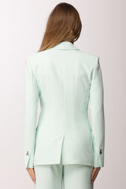 Patrizia Pepe Giacca Slim In Crêpe Sablé con Taglio Sartoriale 2S1554 A411 LIGHT AQUA 