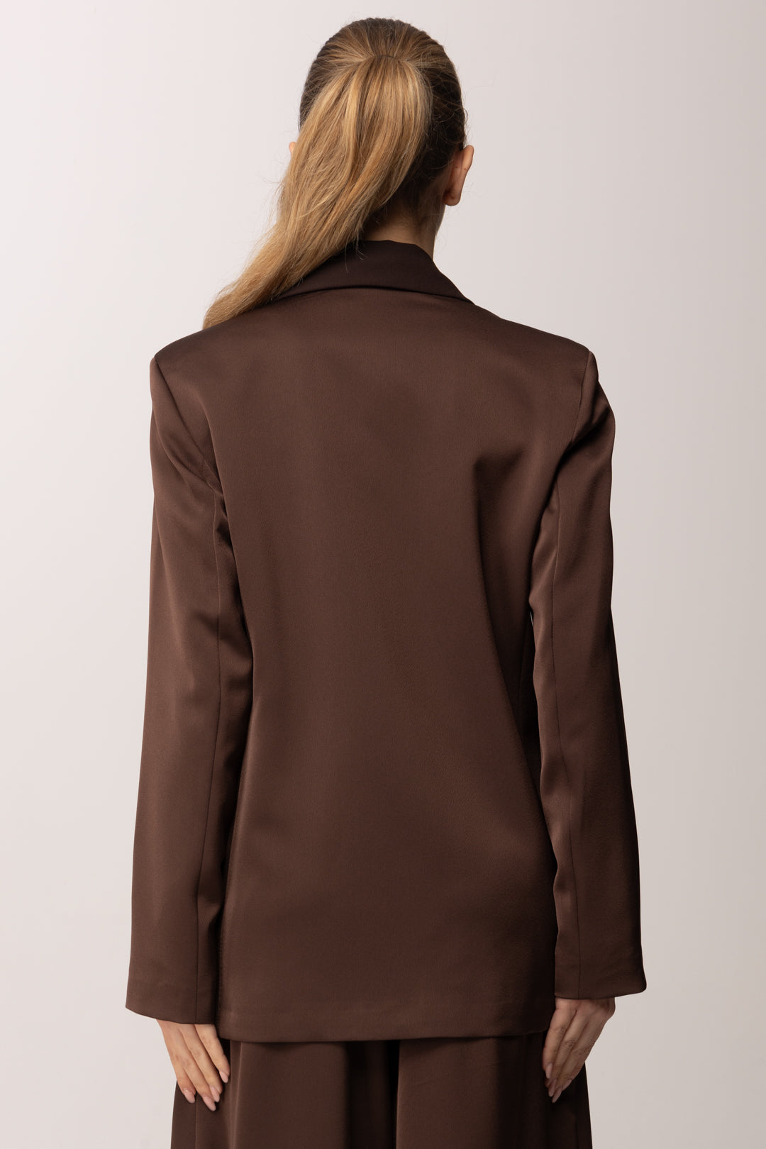 Meme Road Giacca doppiopetto in raso M6285G FONDENTE 