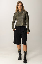 Khloè Femme Giacca effetto pelle sfiancata UF2309 MILITARE