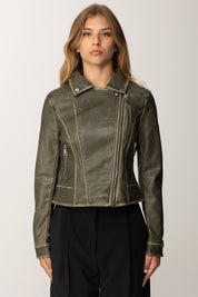 Khloè Femme Giacca effetto pelle sfiancata UF2309 MILITARE