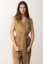 Twin-set Gilet Doppiopetto con Fusciacca 251TT2275 GOLDEN GREEN