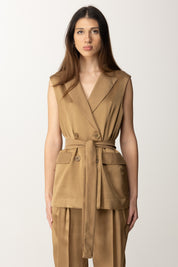 Twin-set Gilet Doppiopetto con Fusciacca 251TT2275 GOLDEN GREEN