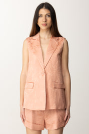 Twin-set Gilet Lungo con Pattern Tropicale 251TT2176 DUSTY CORAL