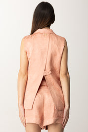 Twin-set Gilet Lungo con Pattern Tropicale 251TT2176 DUSTY CORAL