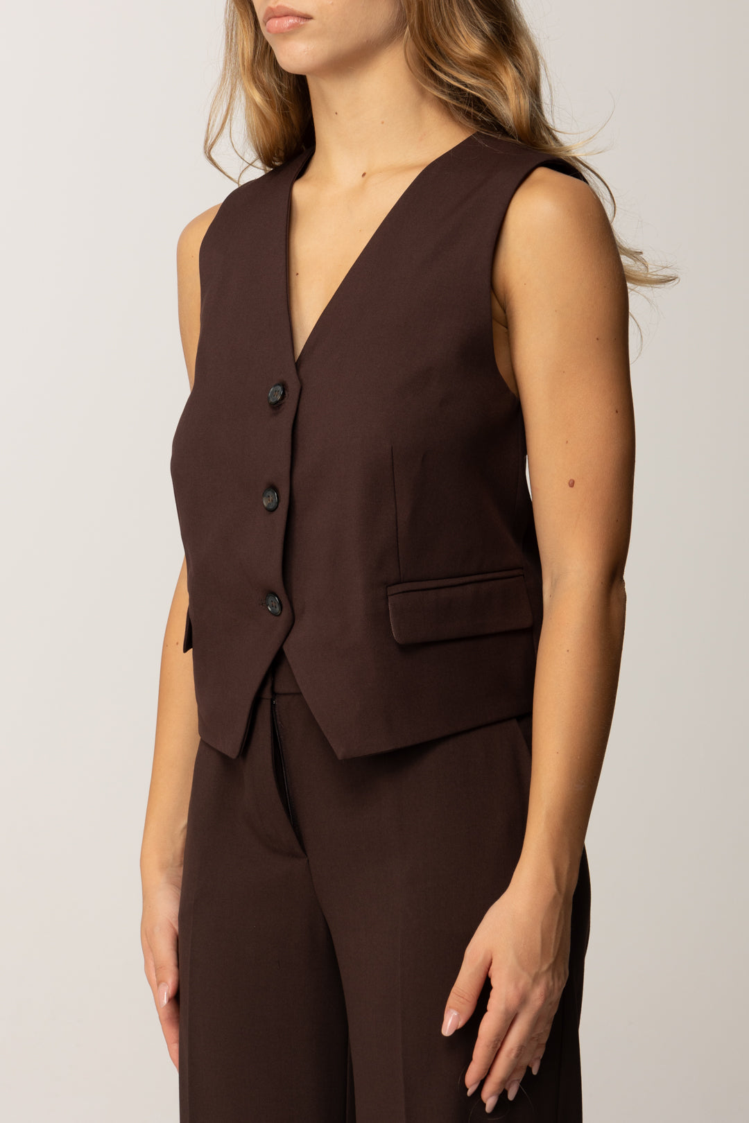 Aniye By Gilet Sartoriale Dandy 181195 MOKA :AI25