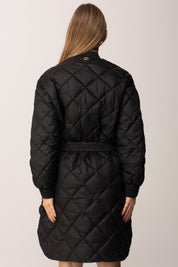 Twin-set Giubbino Imbottito Lungo con Cintura Oval T 252TP2130 NERO
