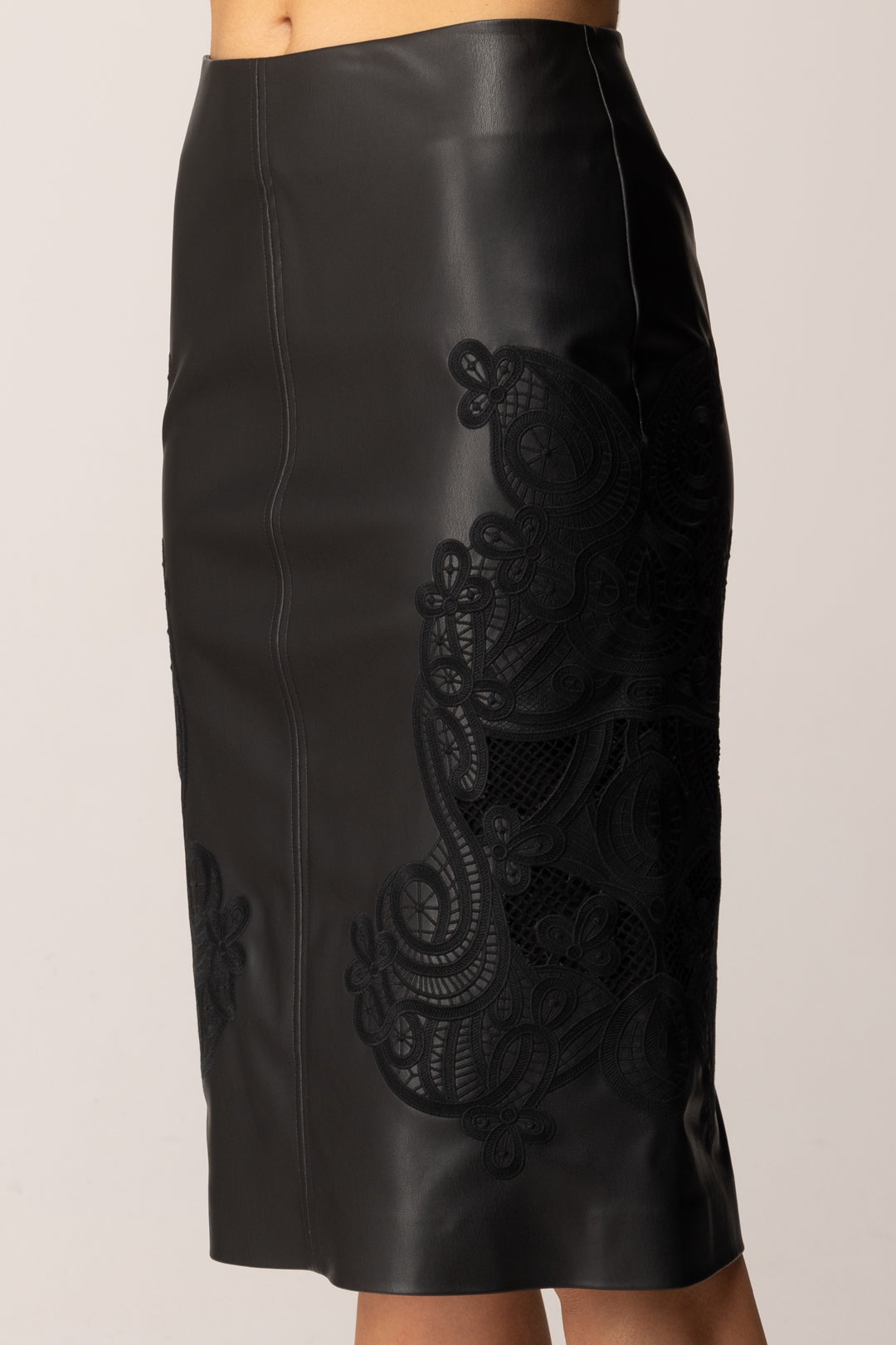 Twin-set Gonna In Ecopelle con Ricamo 252TT2011 NERO