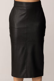 Elisabetta Franchi Gonna In Pelle Sintetica con Ganci Gioiello GO14557E2 NERO