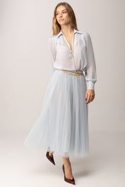 Elisabetta Franchi Gonna In Tulle con Cintura GO15057E2 STARLIGHT