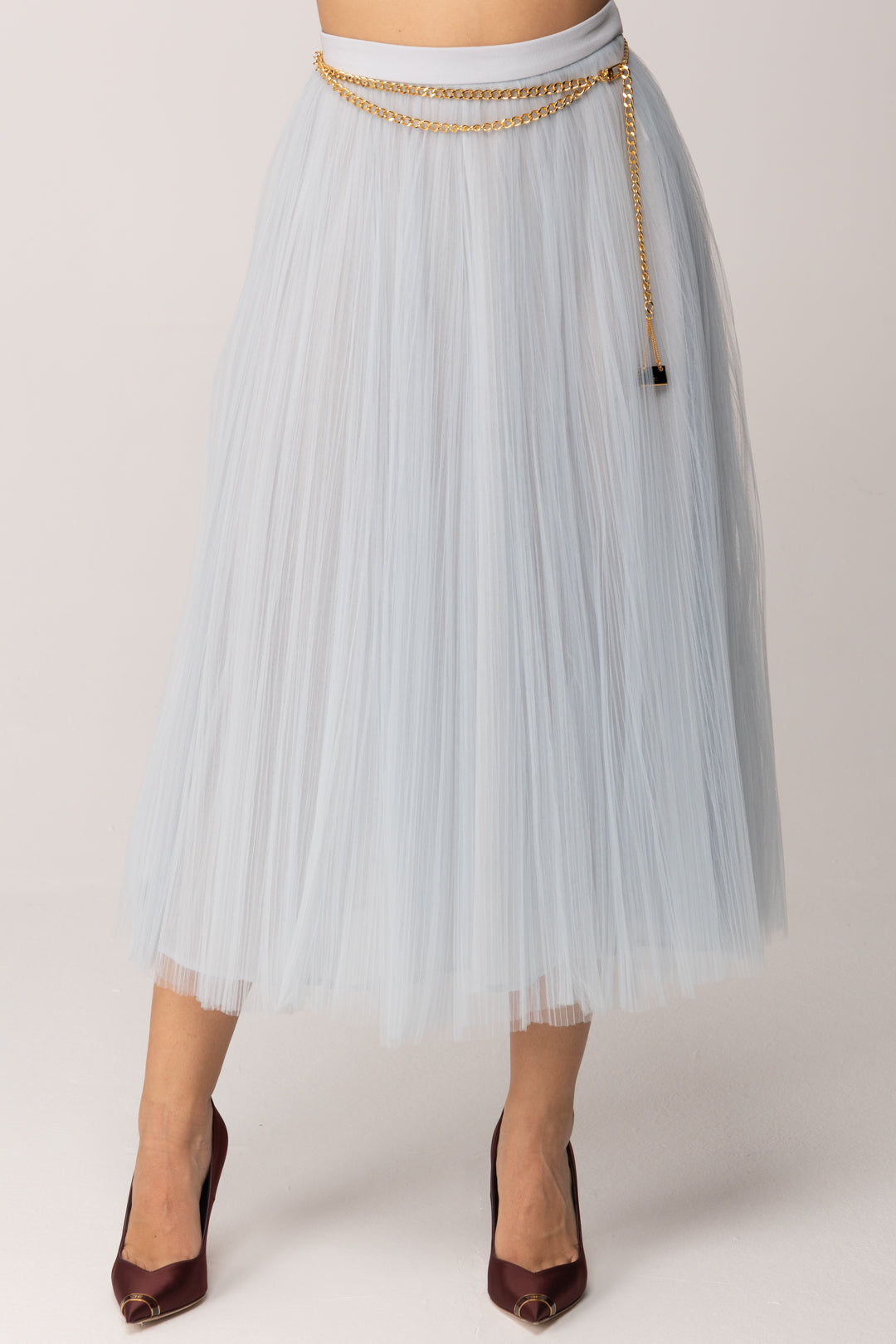 Elisabetta Franchi Gonna In Tulle con Cintura GO15057E2 STARLIGHT