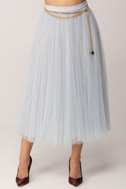 Elisabetta Franchi Gonna In Tulle con Cintura GO15057E2 STARLIGHT