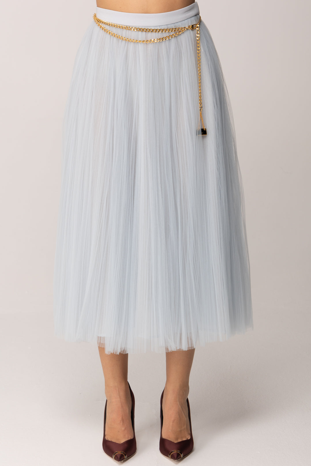 Elisabetta Franchi Gonna In Tulle con Cintura GO15057E2 STARLIGHT