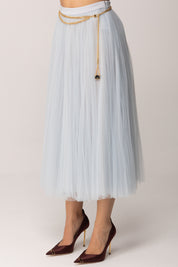 Elisabetta Franchi Gonna In Tulle con Cintura GO15057E2 STARLIGHT