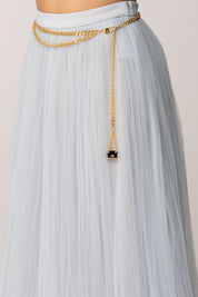 Elisabetta Franchi Gonna In Tulle con Cintura GO15057E2 STARLIGHT