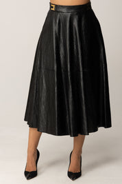 Elisabetta Franchi Gonna Longuette In Craquelé GO13656E2 NERO