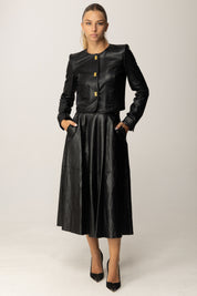 Elisabetta Franchi Gonna Longuette In Craquelé GO13656E2 NERO