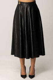 Elisabetta Franchi Gonna Longuette In Craquelé GO13656E2 NERO