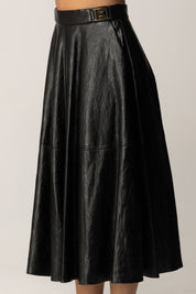 Elisabetta Franchi Gonna Longuette In Craquelé GO13656E2 NERO