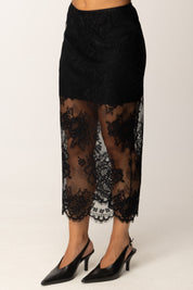 Aniye By Gonna Longuette In Pizzo con Spacco NERO 181291