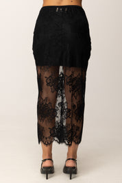 Aniye By Gonna Longuette In Pizzo con Spacco NERO 181291