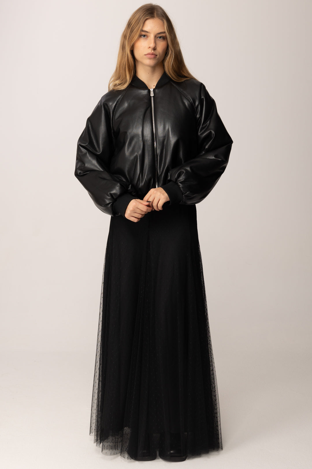 Twin-set Gonna Lunga In Tulle Plumetis 252TP2652 NERO