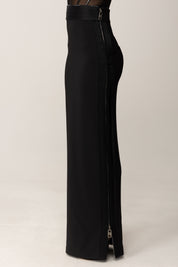 Elisabetta Franchi Gonna Lunga con Dettagli Smoking GO11156E2 NERO