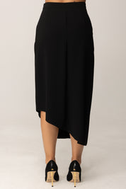 Elisabetta Franchi Gonna Midi Cob Logo Cc e Drappeggio GO11456E2 NERO