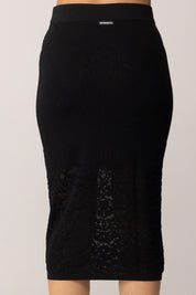 Patrizia Pepe Gonna Midi In Maglia Effetto Pizzo 8G0482 K284 NERO
