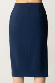 Elisabetta Franchi Gonna a Tubino con Dettaglio Gioiello GO12252E2 OLTREMARE