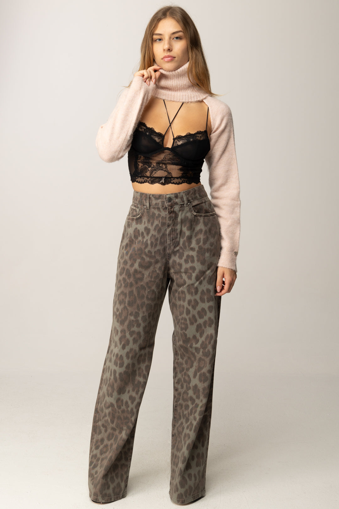 Aniye By Jeans Baggy Lizzy con Stampa Animalier 181181 MAKU