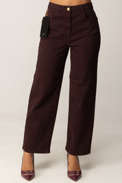 Elisabetta Franchi Jeans Boyfriend con Pouch PJ04D56E2 MERLOT