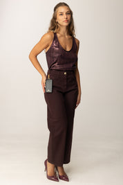 Elisabetta Franchi Jeans Boyfriend con Pouch PJ04D56E2 MERLOT