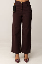 Elisabetta Franchi Jeans Boyfriend con Pouch PJ04D56E2 MERLOT