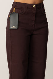 Elisabetta Franchi Jeans Boyfriend con Pouch PJ04D56E2 MERLOT