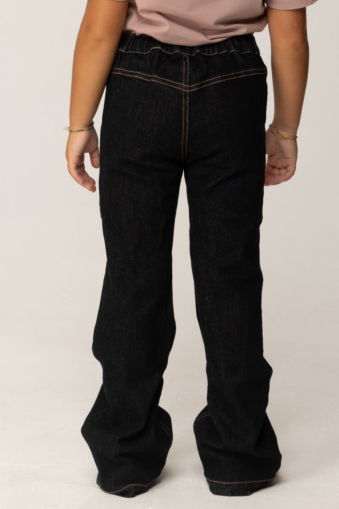 Elisabetta Franchi Bambina Jeans Flare con Bottoniera Oro EGPA0890DS004 BLU SCURO